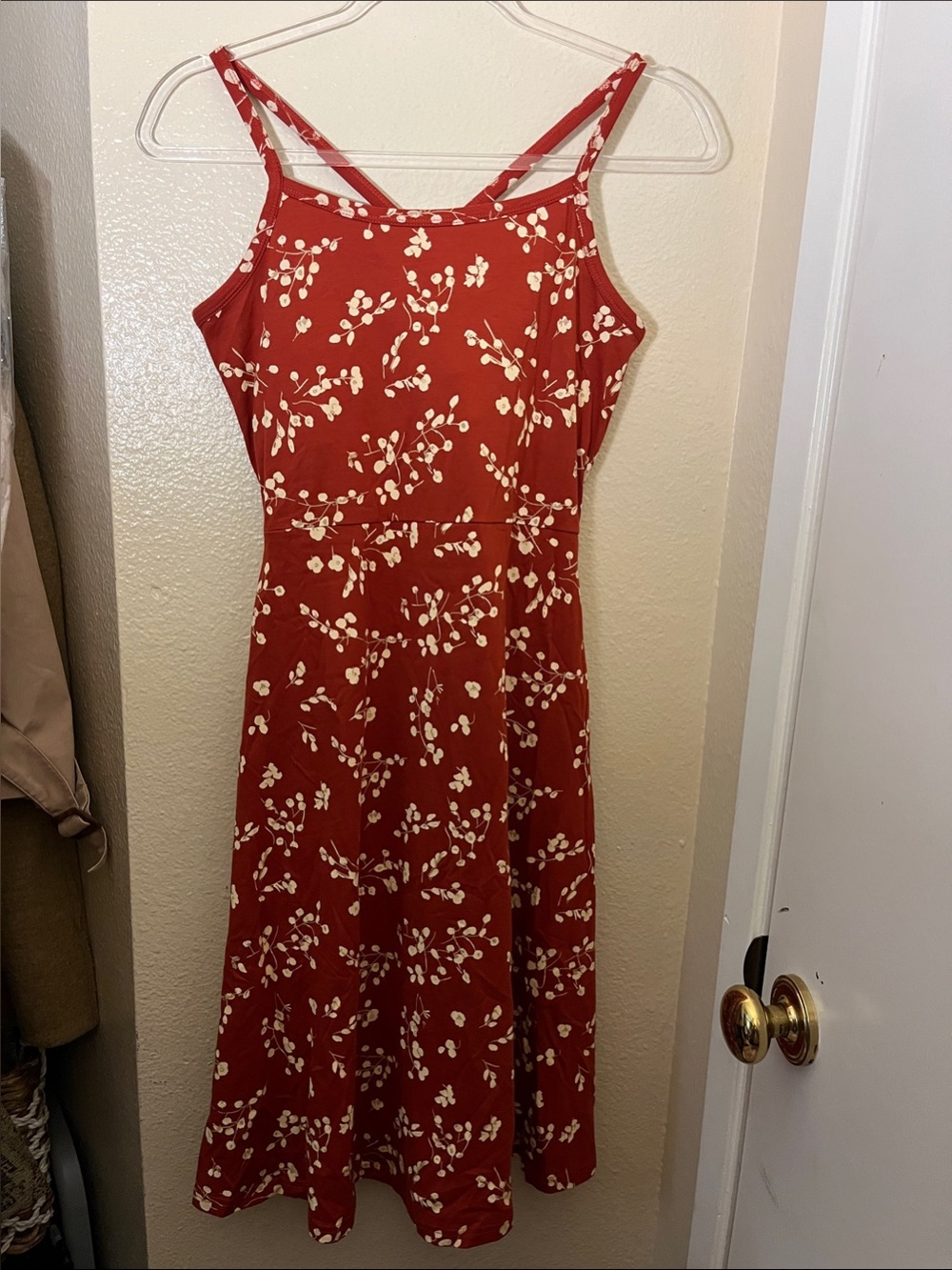 Pact Fit and Flare scattered Sprigs Tandoori Midi Dress - Picture 2 of 11